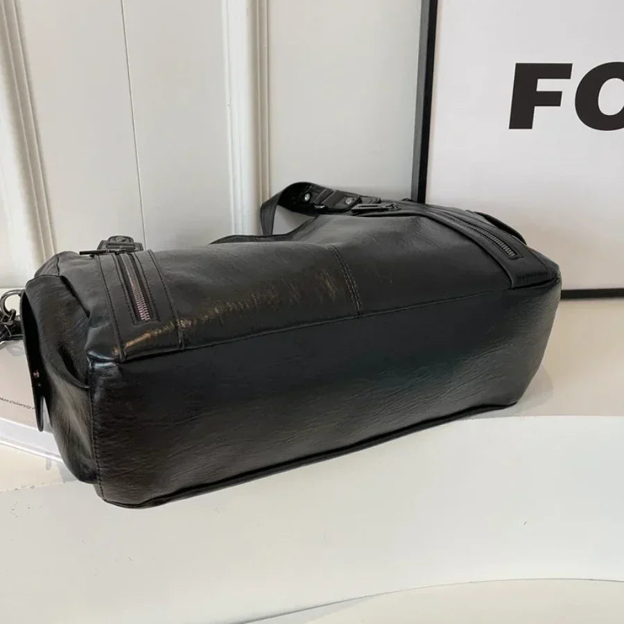 Sac bandoulière femme en similicuir, fermeture zippée, réglable