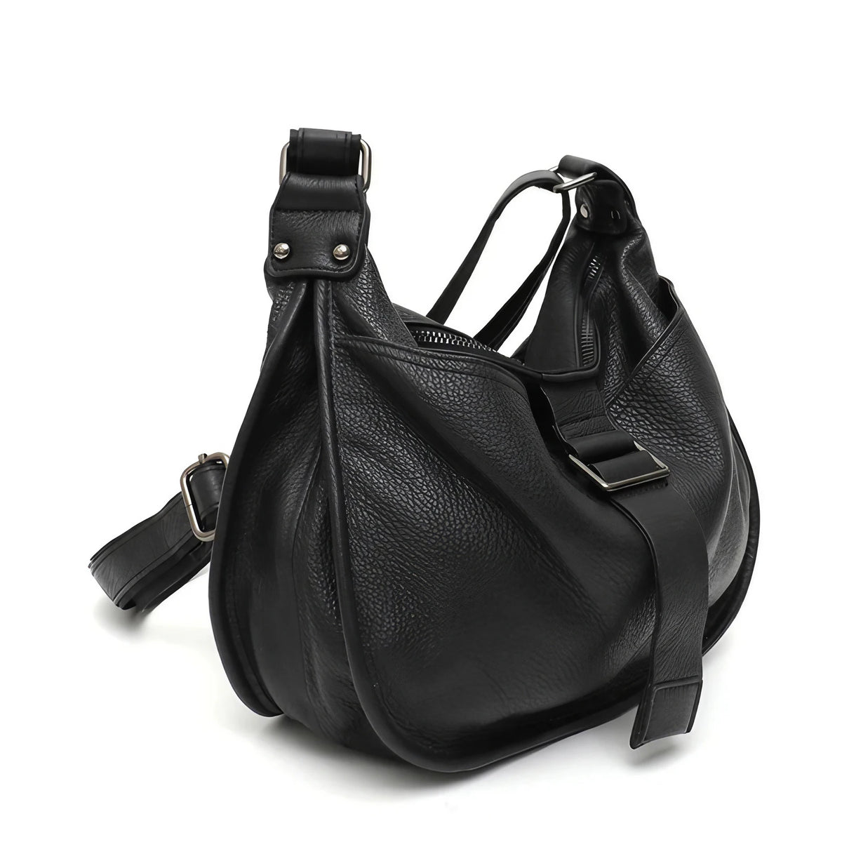 Sac besace femme grand format, finition grainée, 32 x 23 cm