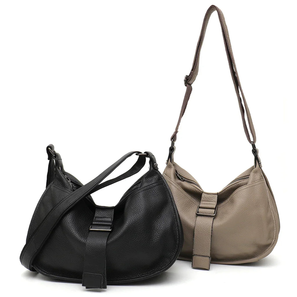 Sac besace femme grand format, finition grainée, 32 x 23 cm
