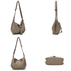 Sac besace femme grand format, finition grainée, 32 x 23 cm