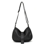 Sac besace femme grand format, finition grainée, 32 x 23 cm, noir