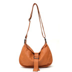 Sac besace femme grand format, finition grainée, 32 x 23 cm, camel