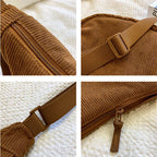 Sac bandoulière femme en velours côtelé, 34 x 17 cm