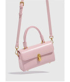 Petit sac bandoulière femme rose pâle, fermoir doré, 18 x 11 cm