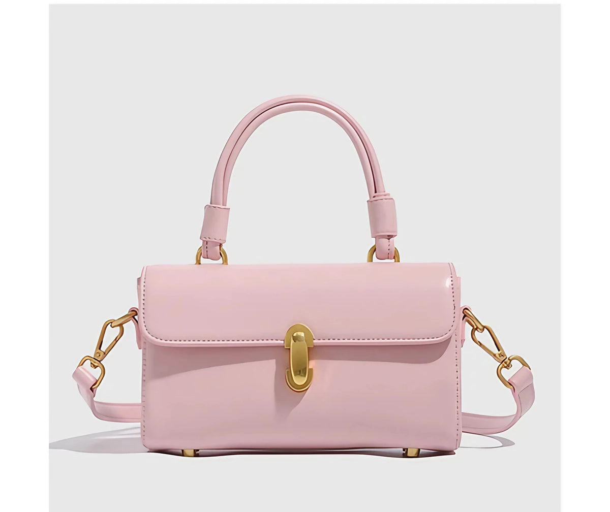 Petit sac bandoulière femme rose pâle, fermoir doré, 18 x 11 cm, rose