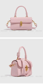 Petit sac bandoulière femme rose pâle, fermoir doré, 18 x 11 cm