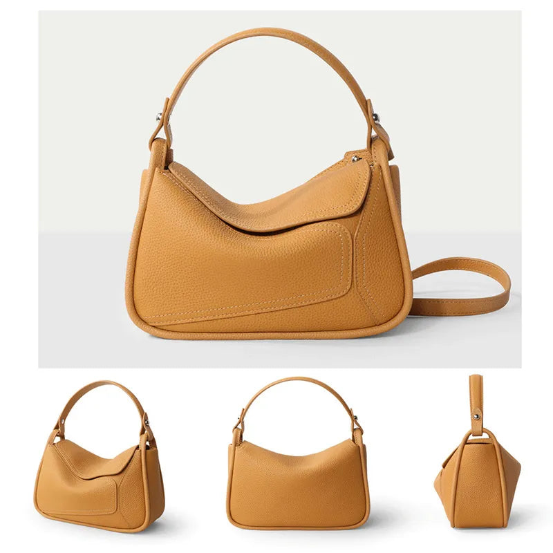 Petit sac bandoulière femme arrondi à rabat aimanté, cinq coloris