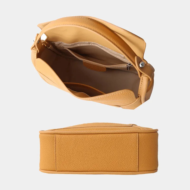 Petit sac bandoulière femme arrondi à rabat aimanté, cinq coloris