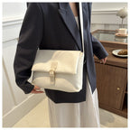 Sac bandoulière femme structuré en similicuir mat, quatre coloris