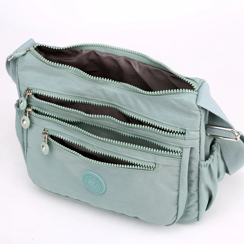 Sac bandoulière femme multipoches en tissu Oxford déperlant