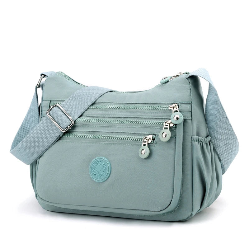 Sac bandoulière femme multipoches en tissu Oxford déperlant