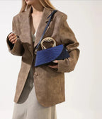 Sac bandoulière femme effet croco, forme allongée, six coloris