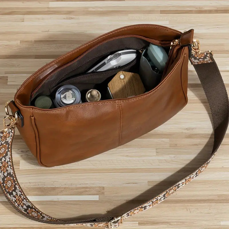 Sac bandoulière femme en similicuir, lanière réglable