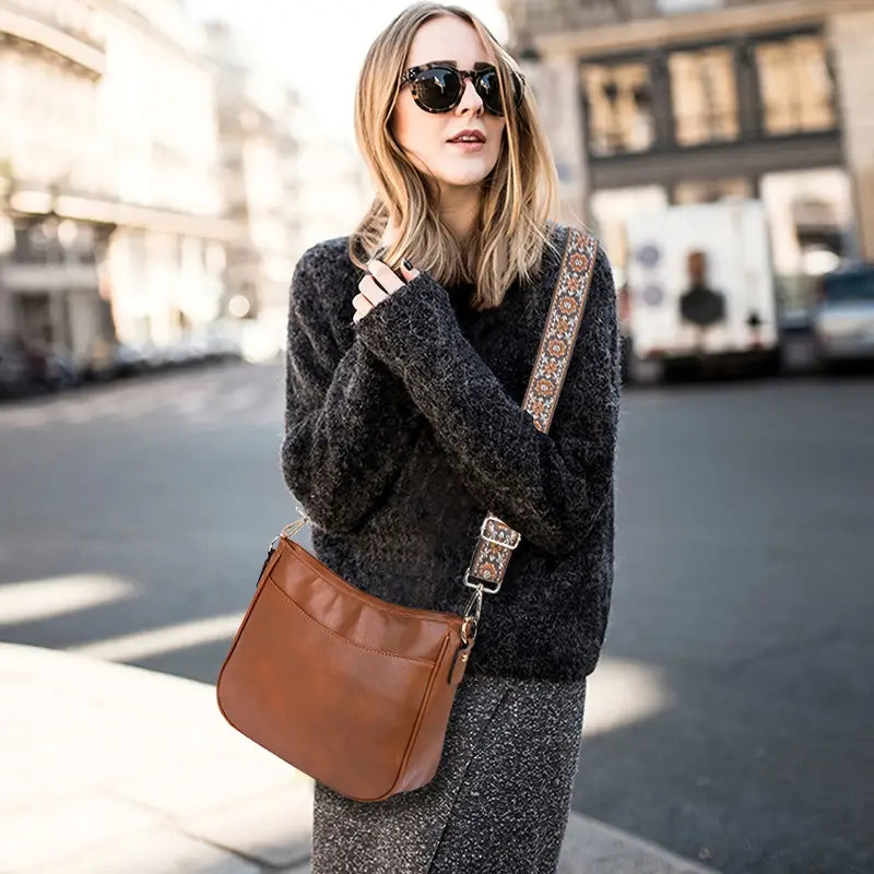 Sac bandoulière femme en similicuir, lanière réglable