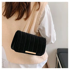 Sac bandoulière femme en velours, chaîne dorée, six coloris