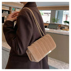 Sac bandoulière femme en velours, chaîne dorée, six coloris