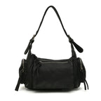 Sac bandoulière femme en similicuir délavé, treize coloris, noir