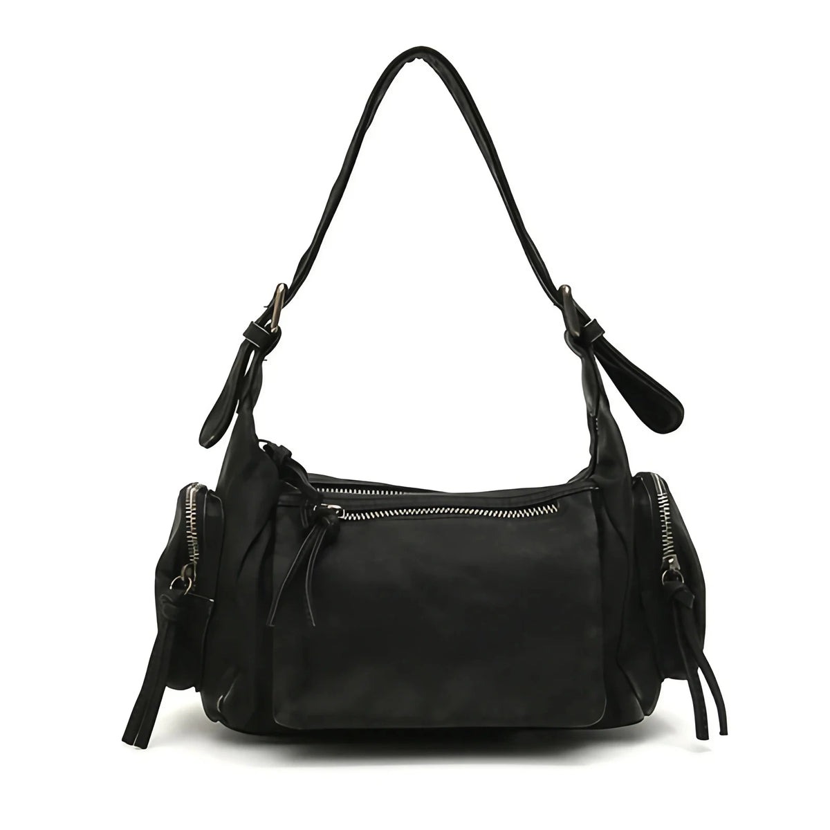 Sac bandoulière femme en similicuir délavé, treize coloris, noir