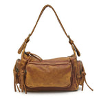 Sac bandoulière femme en similicuir délavé, treize coloris, camel