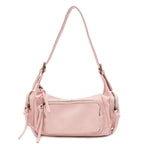 Sac bandoulière femme en similicuir délavé, treize coloris, rose