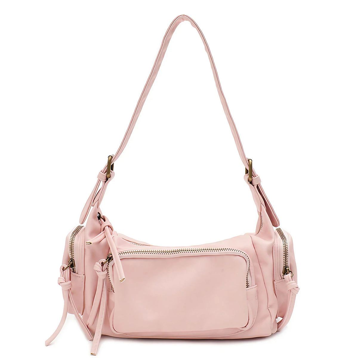 Sac bandoulière femme en similicuir délavé, treize coloris, rose