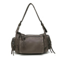 Sac bandoulière femme en similicuir délavé, treize coloris, gris