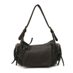 Sac bandoulière femme en similicuir délavé, treize coloris, café