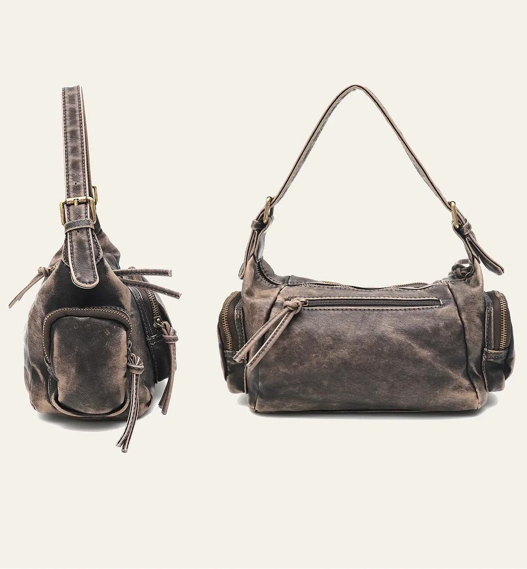 Sac bandoulière femme en similicuir délavé, treize coloris