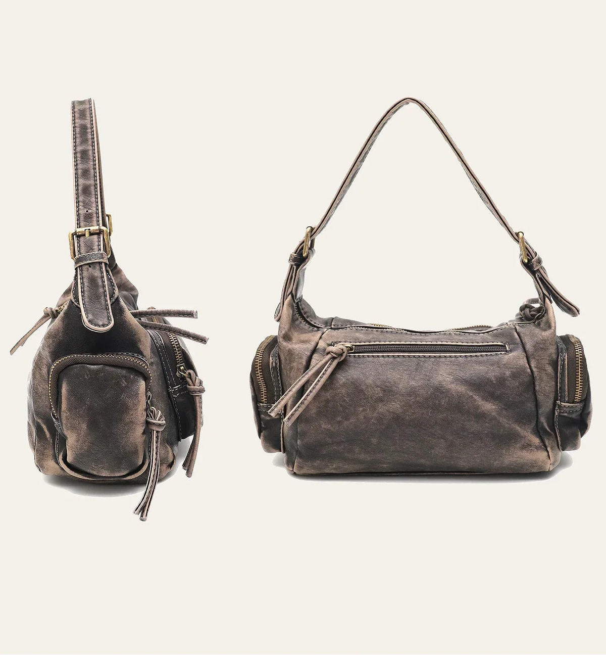 Sac bandoulière femme en similicuir délavé, treize coloris