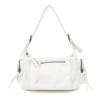 Sac bandoulière femme en similicuir délavé, treize coloris, blanc