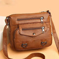 Sac bandoulière vintage femme, inscription Love, sept coloris, marron