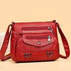 Sac bandoulière vintage femme, inscription Love, sept coloris
