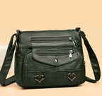 Sac bandoulière vintage femme, inscription Love, sept coloris