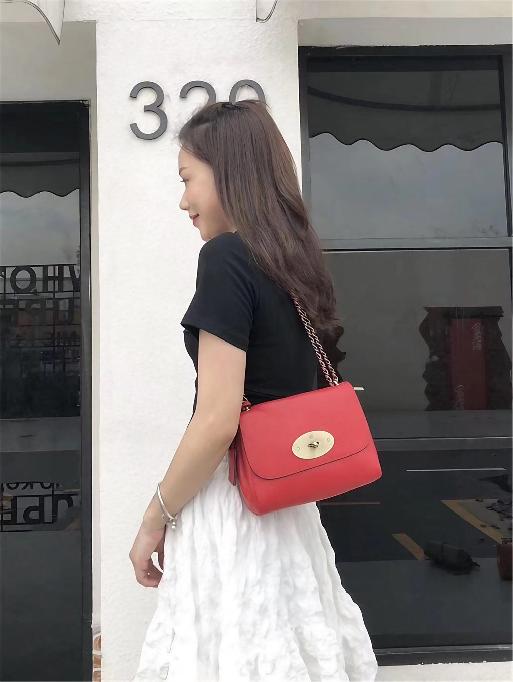 Petit sac bandoulière femme à chaîne et paillettes, six coloris, rouge