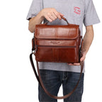 Sac bandoulière homme en cuir, tablette 10 pouces, zippé