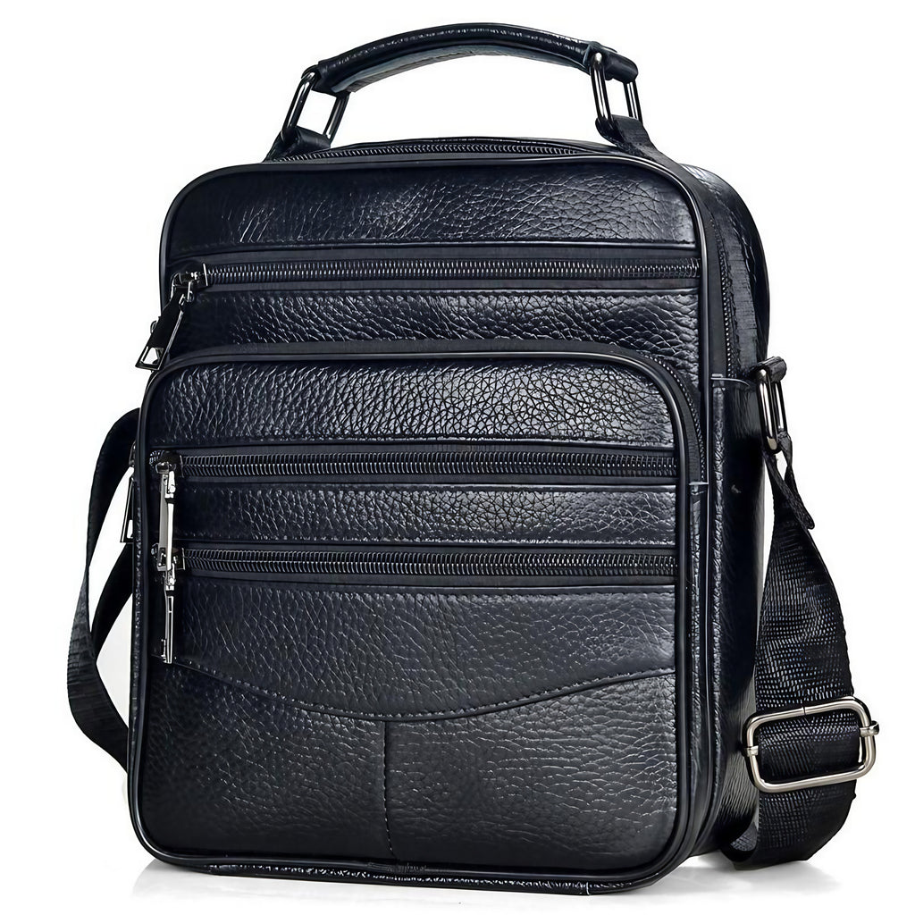 Sacoche bandoulière homme en cuir, avec ou sans détails métal