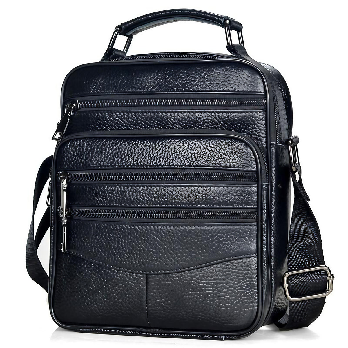 Sacoche bandoulière homme en cuir, avec ou sans détails métal