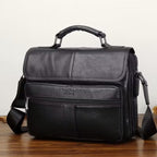 Sac bandoulière homme en cuir, tablette 10 pouces, zippé, noir