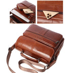 Sac bandoulière homme en cuir, tablette 10 pouces, zippé