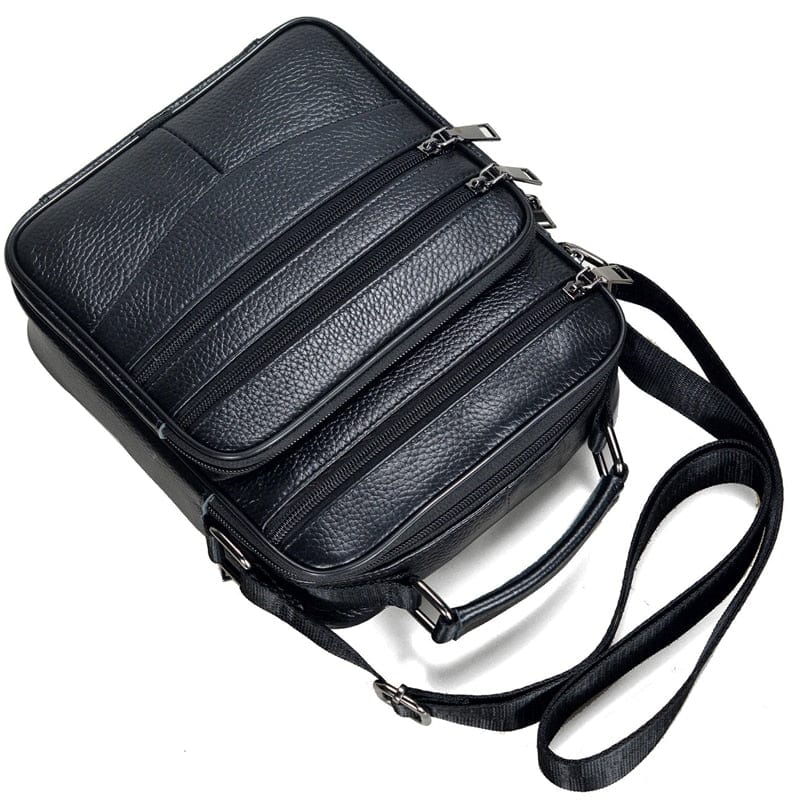 Sacoche bandoulière homme en cuir, avec ou sans détails métal