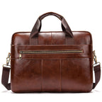 Sacoche bandoulière homme en similicuir, ordinateur 14 pouces, café clair