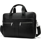 Sacoche bandoulière homme en similicuir, ordinateur 14 pouces, noir