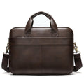 Sacoche bandoulière homme en similicuir, ordinateur 14 pouces, café
