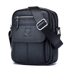 Sacoche bandoulière homme en similicuir, compacte, noir ou marron, noir