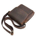 Sac bandoulière homme vintage en cuir, format tablette