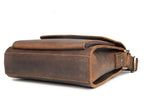 Sac bandoulière homme vintage en cuir, format tablette