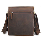 Sac bandoulière homme vintage en cuir, format tablette