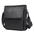 Sac bandoulière homme vintage en cuir, format tablette, noir