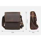 Sac bandoulière homme vintage en cuir, format tablette