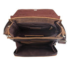 Sac bandoulière homme vintage en cuir, format tablette